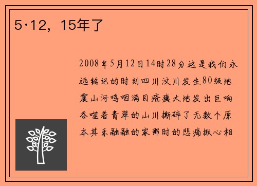 5·12，15年了